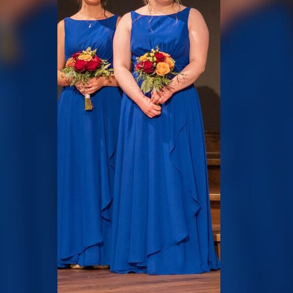 Blue Chiffon Prom/Formal Dress in Royal Blue - Picture 5 of 6